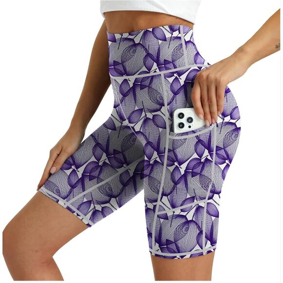 Women's High Waisted Biker Shorts 5 Pack - Tummy Control Yoga with Pockets 2XL - Picture 7 of 7